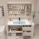 
Simple solid wood ceramic basin integrated basin bathroom cabinet floor-standing wash basin cabinet combination bathroom face washing custom 12048 light luxury gray smart mirror cabinet floor cabinet style