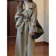 
GARNUO khaki windbreaker jacket for women mid-length 2025 new spring and autumn small high-end silhouette casual coat khaki S[80-110Jin[Jin equals 0.5 kg]]