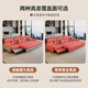 Jinguan leather sofa bed 100% top layer cowhide living room integrated dual-use electric function straight line zero against the wall 2025 new model 3.4 meters five-person seat [1 electric + drag bed + unit] + foot pedal Deluxe model [imported top layer cowhide + latex seat bag + pine frame]