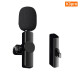 New wireless one-to-two lavalier microphone recording smart environment noise reduction Douyin Kuaishou self-media outdoor live broadcast ultra-clear radio ultra-long battery life multi-functional high-quality acoustic microphone K3Pro one-to-one [noise reduction + reverberation] Apple interface