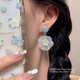 Boucles d'oreilles QBily [4 paires] Boucles d'oreilles à fleurs tressées de dopamine pour les boucles d'oreilles de style de style de vacances pour femmes accessoires d'oreilles dopamine [4 paires]
