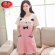Langsha Nightgown haut de gamme pour les femmes 2025 Nouveau coton pur à manches courtes Version coréenne douce et mignonne Pyjamas Pyjamas Vêtements à domicile ZD-6624 M [Suggérer du poids 80-100 Jin [Jin est égal à 0,5 kg]]]