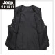 Jeep (JEEP) spring, autumn and summer men's vests for young and middle-aged people with multiple pockets for fishing, thin outdoor covers, casual vests, vests, men's models, military green, recommended 145-170 Jin [Jin equals 0.5 kg]