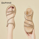 Daphne (DAPHNE) Roman sandals 2025 women's new summer rhinestone strap heel thick sole small sponge cake shoes women's shoes beige 38
