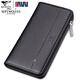 Sept Wolf Wallet Men's Long Leather Men's Men's Ballet Mobile Sac Mobile Multi-carte Business Youth Business Trend Black [Numéro standard]