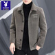 Playboy (PLAYBOY) New Men's Woolen Coat Short Autumn and Winter Woolen Coat Men's Thickened Jacket Top High-end Casual Windbreaker Personalized Gray