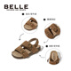Belle children's shoes, girls' beach shoes, summer new open-toe boys' sandals, children's Birkenstock shoes, medium and large children's casual shoes, Gravel Camel 27, foot length 16.2-16.7cm