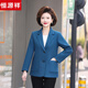 Hengyuanxiang 2025 new mother spring and autumn coat small suit short middle-aged and elderly coat simple versatile fashionable spring top M701.3-MQ728 Blue L