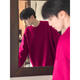 Zhiwei American 300G Sweathir Sweatter pour garçons au printemps et à l'automne Short pour garçons, T-shirt à manches longues Pure Coton Base Shirt, White XL [Recommandé 125-145jin [Jin est égal à 0,5 kg]]]