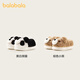 Balabala Boys Cotton Slippers Panda Cute Little Girls Indoor Home Bag Heels Furry Cotton Shoes Children's Warm Furry Shoes Winter