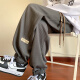 
Pugesi (PUGESI) fat large-size casual pants for men in spring and autumn tying pants for men loose solid color trousers elastic pants K1049 black L 110-130Jin [Jin equals 0.5 kg]