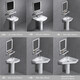 Pedestal washbasin small apartment bathroom triangular pedestal basin integrated ceramic mini floor-standing washbasin balcony 40X29 pedestal basin + hardware accessories + mirror - exchange order