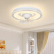 Ventilador de dormitorio inteligente Ventilador de dormitorio V-Power Lámpara LED LECH Sala de estar Comedor Comedor moderno Luz de techo simple Luz de ventilador 9904-B Galaxy White-96W Aurora-360 Cabezal de temblor