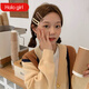 Halo Girl Mattes Haarclip für Frauenrücken gebrochener Haarseitenbalken Clip einfache Haarclip BB Clip Sommerkopfschmuck Waldstil [Matt] Schwarz - 2 Stücke