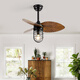 
Mingdenghui Restaurant Balcony Clothes Room Entrance Small Bedroom Inverter Frequency Home Fan Light American Industrial Style Small Ceiling Fan Light Frequency 22-693A Black 3 Leaf + Single-Head Remote Control