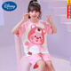 Disney Children's Pyjama Pure Cotton Kurzärmer Mädchen Pyjamas 12 bis 15 Jahre altes Sommer Casual Cartoon Girls Pyjamas Home Clothes M Kurzes Set 6627 Kämmte Baumwolle 20 Größe Empfohlene Höhe 155-160 cm