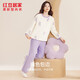 
Hongdou Home (Hodohome) pajamas women's flannel sweet pullover pajamas women's soft warm round neck home clothing Fengling purple 728 165/88A