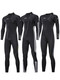 1.5/3MM one-piece wetsuit, warm sea swimsuit, paddleboard, windsurfing, motorboat rescue, cold-proof wetsuit, 1.5MM black men's hands and feet, no zipper, knee wear-resistant, L