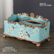 Tira Living Room European Tissue Box Multi-functional Paper Box Coffee Table Home Creative Decoration Ornament Remote Control Storage Box 1047 Blue Warbler Blossom