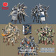Xiangjun Blocs Blocs Special Police Soldier Doll Model Multi-Move Joint Assembly Figly Set Boy Toy Gift XJ-9902 Lightning Police spéciale 8 poupées + Armes