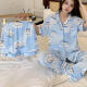 Jiacao japonés ji kawa pijama para mujeres en pantalones cortos de primavera y otoño pantalones set de tres piezas Estudiante linda dibujos animados 14118# green polka perro set de tres piezas pantalones cortos de manga corta l 95-115Jin [Jin equivale a 0.5 kg]