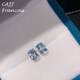 CAJJ Francois 1.40 carat aquamarine stud earrings for women, 925 silver, simple, self-worn, natural colored gemstones, aquamarine stud earrings