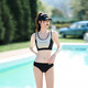 Mobeihai swimsuit for women, new five-piece split conservative sports style long-sleeved sports swimsuit covering belly and slimming for hot springs, beige | jacket + underwear + underwear + shorts + long L l size | recommended 95-106 Jin Jin is equal to 0.5 kg