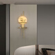 Yichen customized all-copper modern minimalist living room wall lamp creative bedroom bedside living room lamp grille TV sofa background wall all-copper wall lamp 100 high warm light