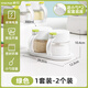 Camellia (CHAHUA) camellia glass seasoning box seasoning jar seasoning combination salt shaker seasoning jar seasoning jar seasoning bottle seal green 2 pack glass seasoning jar with spoon