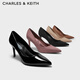 CHARLES&KEITH简约通勤尖头高跟鞋子女鞋休闲单鞋生日礼物女CK1-60280245-1 Nude肉色 37