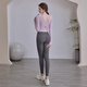 LULULMCCTN long-sleeved yoga suit with chest pad for women, autumn and winter new beautiful back fitness sports Pilates suit, separate milky white long-sleeved M