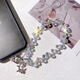 Dipur Light Luxury Chaîne de téléphonie mobile Lanyard poignet Couleur courte transparente Crystal Crystal Per perlé à la main Anti-Lost Chaîne de téléphonie mobile Lanyard Anti-Lost Chaîne de téléphonie mobile Lanyard Téléphone mobile Décoration suspendue