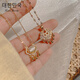 Nouveau collier de verrouillage de la paix rétro chinois pour les femmes de style chinois personnalisé la chaîne de la clavicule Tempérament micro-infligé Niche Pendant Gift XL671 Gold-Titanium Steel Chain