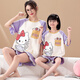 Langsha Madre e hija Dress Padamas Pajamas Summer Summer de algodón delgado de algodón de manga corta Ropa para el hogar Niña del verano Lyp684 S (150) 140-150cm/68-82Jin [Jin equivale a 0.5 kg]