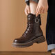 Daphne thick-soled Martin boots for women, autumn and winter short boots for women, versatile single boots, British style mid-calf boots for women, brown 38