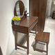 Feile Xiong walnut solid wood dresser modern simple home master bedroom dressing table storage cabinet integrated small dressing table walnut dresser + makeup stool 80*40*130cm