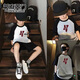 Yuanyouling Summer Clothing Boys Lose und vielseitige Raglan-Ärmel kurzärmelig mit halbärmeligem Geschenk 727# Grau Matching Size 110
