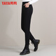 Yaya (YAYA) down pants women's slim fit thickened small feet high waist elastic warm winter new casual pants 902F black XL