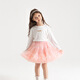Xin Yueqing girls tutu skirt French tutu skirt suit children girls small and medium-sized children's skirt convex rabbit tutu skirt bean paste powder 125 M 5-7 years old