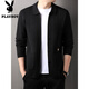Playboy (Playboy) Frühlings- und Herbst-Strick-Strickjacke für Männer mit mittleren Alter Casual Thin Longleved Jacket Korean Style Slim Pullover Jacke Kamel M.