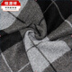 Hengyuanxiang scarf for middle-aged and elderly men winter plaid warm wool thickened scarf for the elderly men's dad gift winter style TYMK-02
