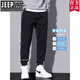 Jeep (JEEP) American authentic summer thin casual pants for men's American fashion brand foot work pants 2025 new loose gray official flagship 9859 green M