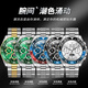 
Top 10 watches for men's water ghost mechanical watch fully automatic men's watch hollow waterproof watch collector's version-3271-Steel belt green