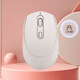可充电式双模无线鼠标静音办公台式电脑笔记本通用充电款双模鼠标 电池款(粉色)-自备电池