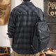 Kuraishi Kazuki Kuraishi Kazuki trendy brand high-end casual plaid jacket men's spring and autumn velvet loose long-sleeved shirt top Gray XL Recommended weight 140-160