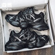 Semir Black Samurai Herrenschuhe im Sommer atmungsaktiven Netz trendy All-Match-Casual Sports Dicker Sohle Retro Daddy trendy Schuhe Schwarz 42