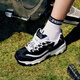 Skechers 10th anniversary panda shoes for women in autumn and winter thick-soled diamond commemorative dad shoes 12241 12241-BKW 36.5