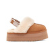 
UGG Autumn New Women's Thick Sole LOGO Elastic Strap Lazy Fur Shoes 1113474CHE Maroon 38