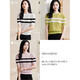 
Missshine 2024 spring new fashionable age-reducing wool sweater contrast striped short-sleeved top 1047 white S