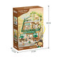 
Teddy Bear Roasting House Cafe Convenience Store Street View Building Block Assembly Toys Collection Gifts Coffee House 1381pcs+Gift Light String